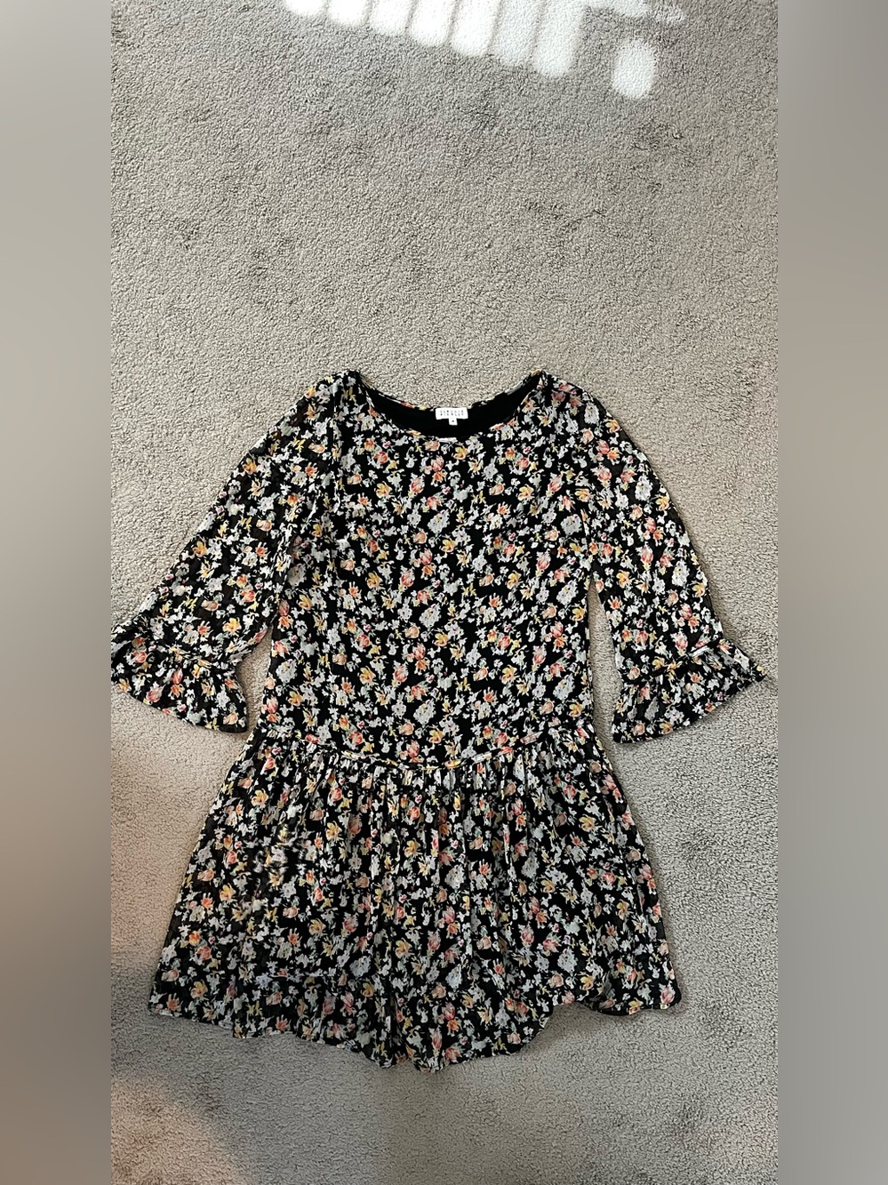 Floral Black Mini Dress